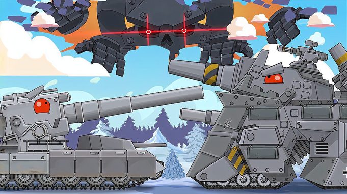 坦克动画：科技恶魔大军入侵，kv44能抵挡这突然的攻击吗？
